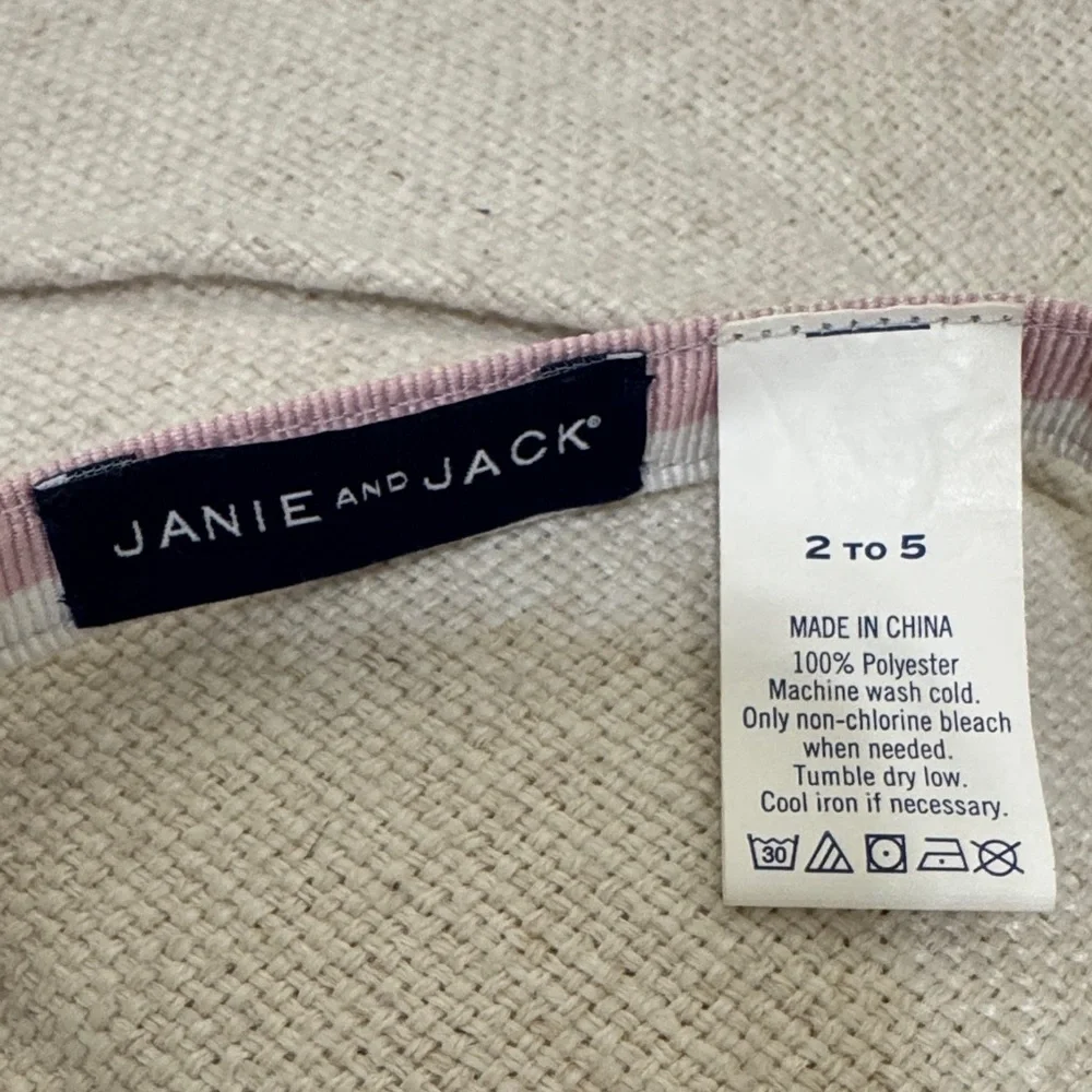 Janie and Jack Pink and Gray Striped Bow Tie